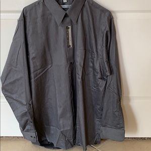 NWT Geoffrey Beene grey long sleeved dress shirt L